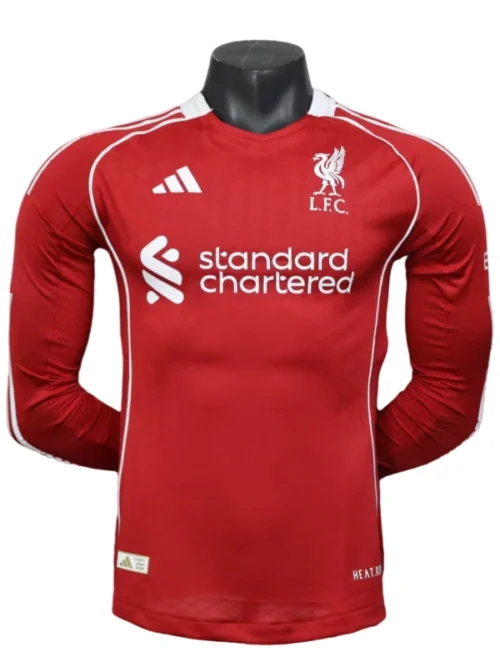 Liverpool manches longues maillot domicile maillot 2025-26-version joueur