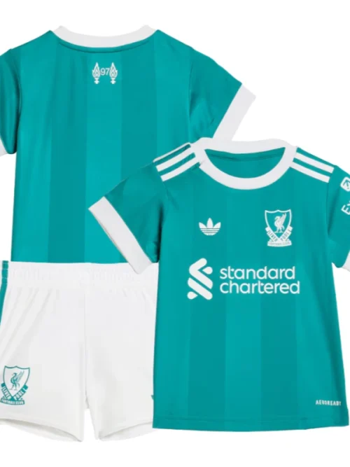 Liverpool third extérieur green enfant ensemble maillot 2025-26 version fan