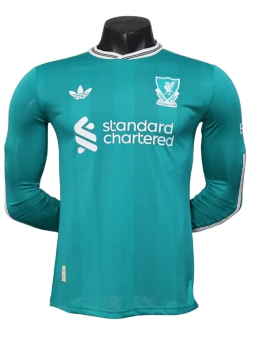 Liverpool manches longues third extérieur green maillot 2025-26 version joueur