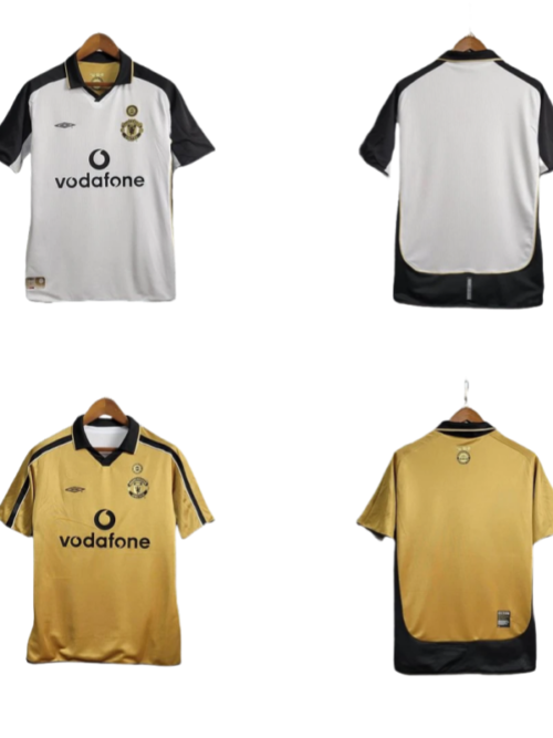 Retro manches longues Manchester United Centenary Season Reversible Football maillot 2001/2002