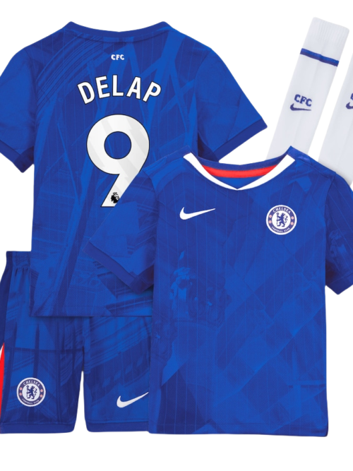 Enfant Chelsea domicile Delap 9 ensembles 25-26 (maillot+Shorts+Socks)