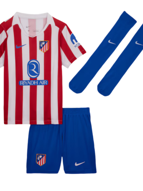 Enfant Atletico Madrid domicile ensembles 25-26 (maillot+Shorts+Socks)