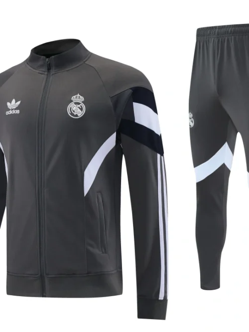 Real Madrid ensemble d'entraînement Grey 2025-26 (Jacket+Pants)