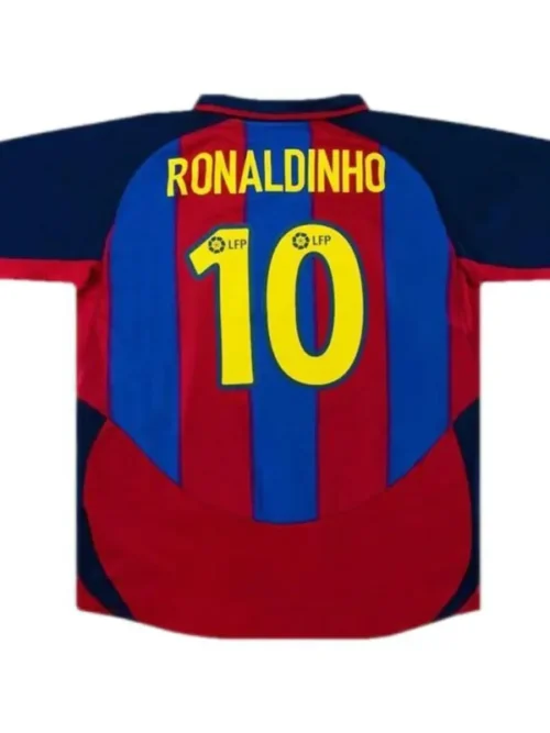 Barcelona Ronaldinho #10 Retro maillot domicile 2003-04