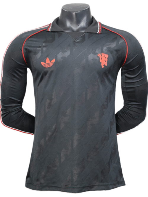 Manchester United polo maillot version joueur maillot manches longues 25-26