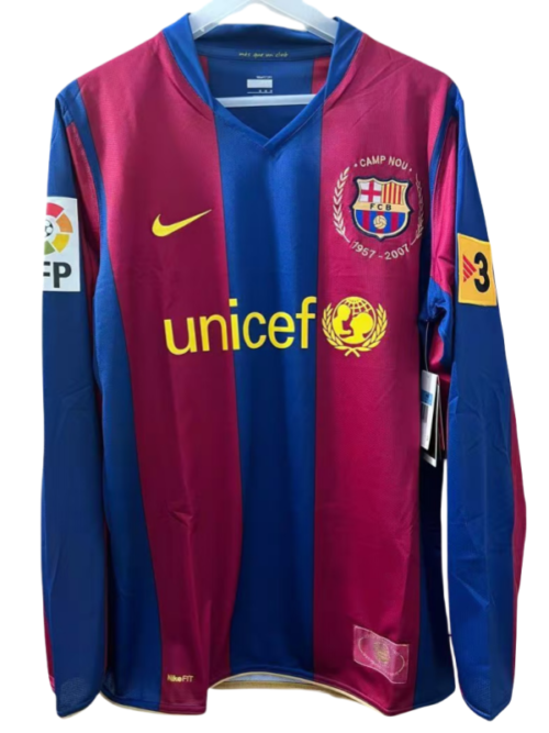 Barcelona Retro Nike homme domicile Football manches longues maillot 2007-08