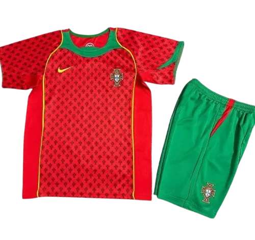 Enfant Portugal domicile Retro maillot UEFA Euro Cup 2004