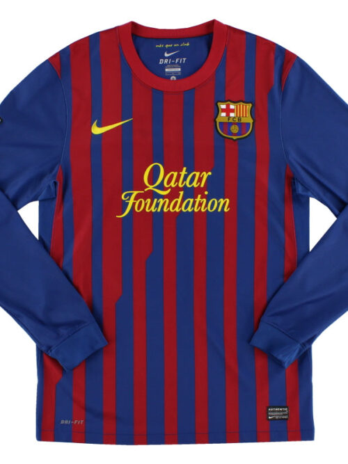 Barcelona domicile Retro maillot manches longues maillot 11-12