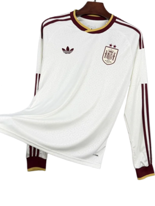 Espagne Coupe du Monde 2026 Édition Championne 2 Étoiles Maillot Extérieur Manches Longues – Version Fan