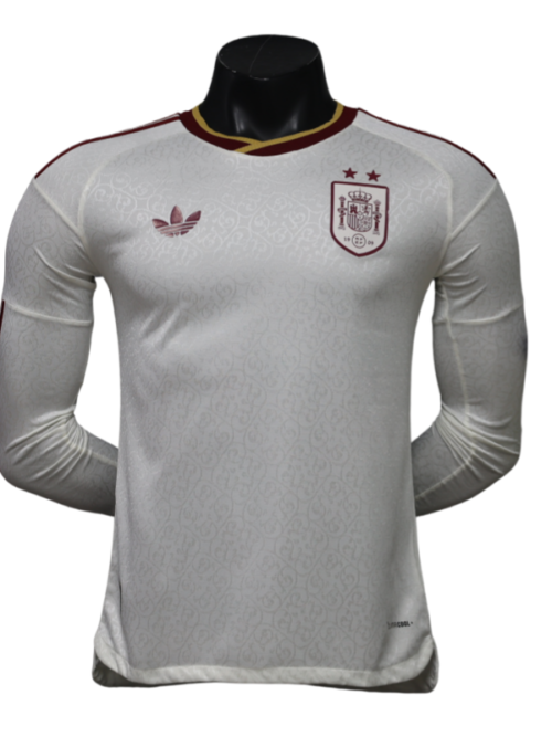 Espagne Coupe du Monde 2026 Édition Championne 2 Étoiles Maillot Extérieur Manches Longues – Version Joueur