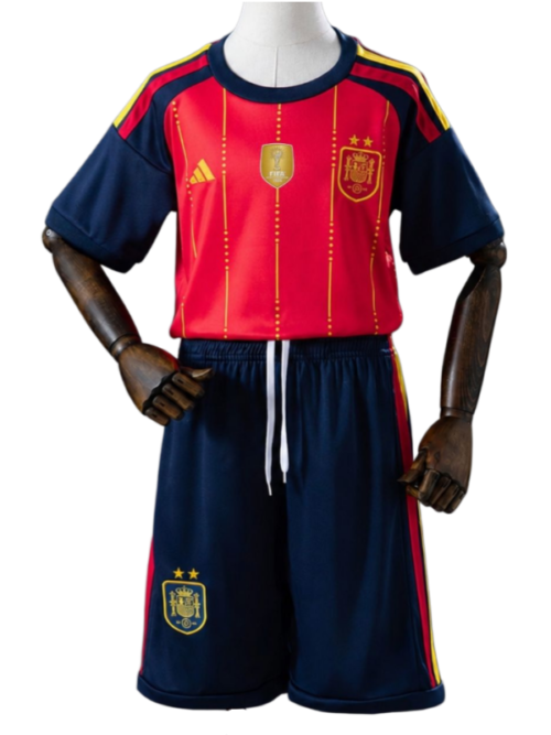 Espagne Coupe du Monde 2026 Édition Championne 2 Étoiles Maillot Domicile Enfant – Version Fan