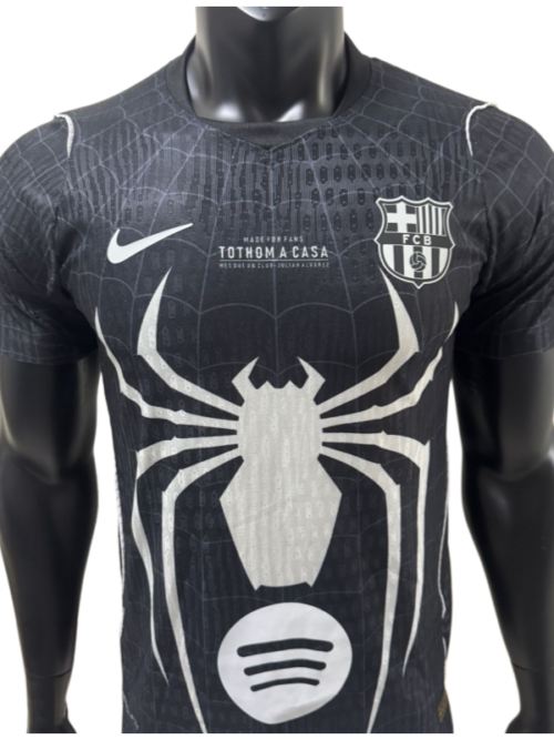 FC Barcelone Édition Spéciale Spider-Man Maillot Noir 2026-27 – Version Joueur