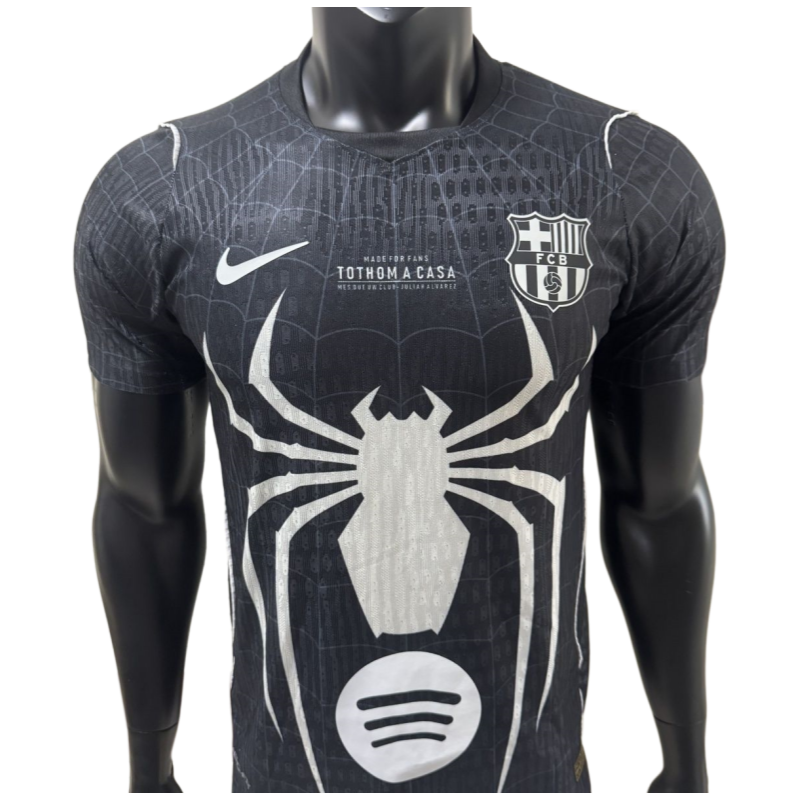 FC Barcelone Édition Spéciale Spider-Man Maillot Noir 2026-27 – Version Joueur