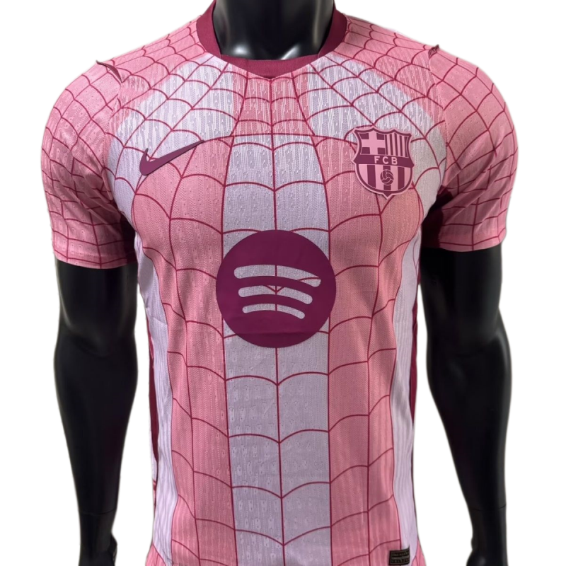 FC Barcelone Édition Spéciale Spider-Man Maillot Rose 2026-27 – Version Joueur