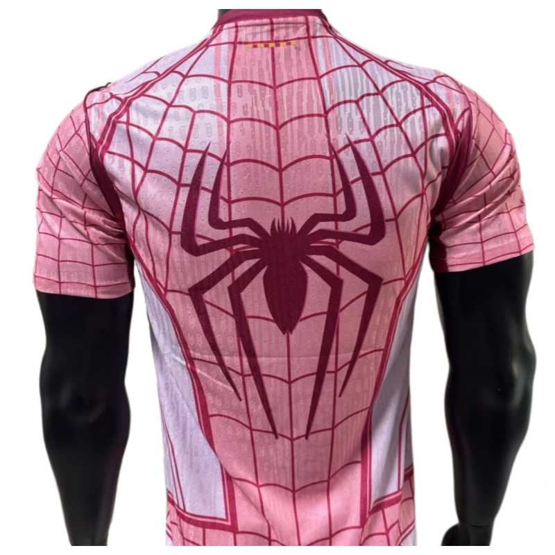 FC Barcelone Édition Spéciale Spider-Man Maillot Rose 2026-27 – Version Joueur – Image 2