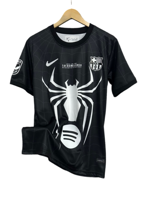 FC Barcelone Édition Spéciale Spider-Man Maillot Noir 2026-27 – Version Fan