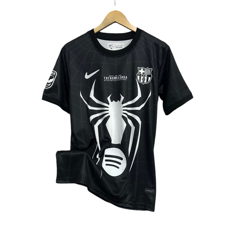 FC Barcelone Édition Spéciale Spider-Man Maillot Noir 2026-27 – Version Fan